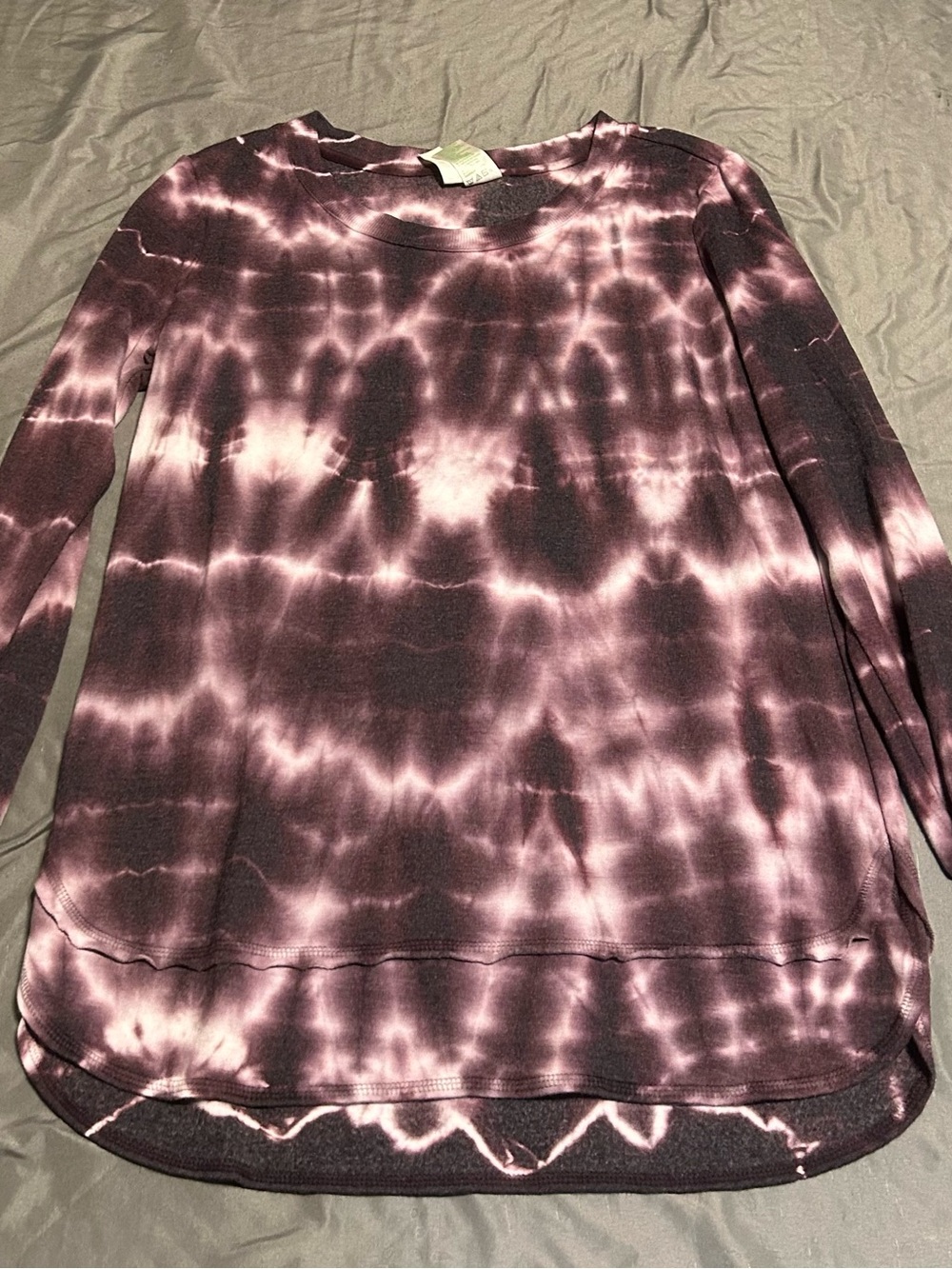 Plum Colored Tie-Dye Long Sleeve Top